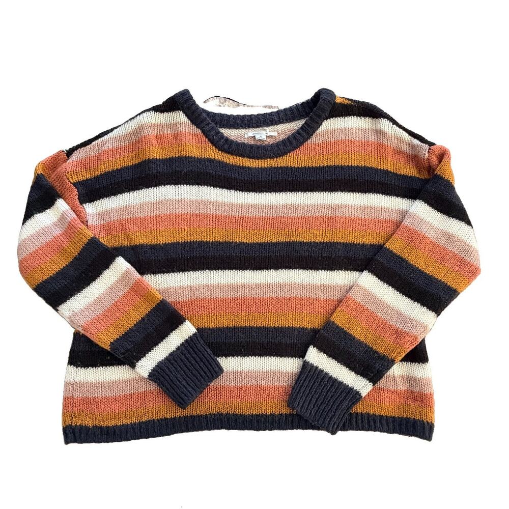 O'Neill Womens Striped Multicolor Surf Sweater Boxy Sz XL